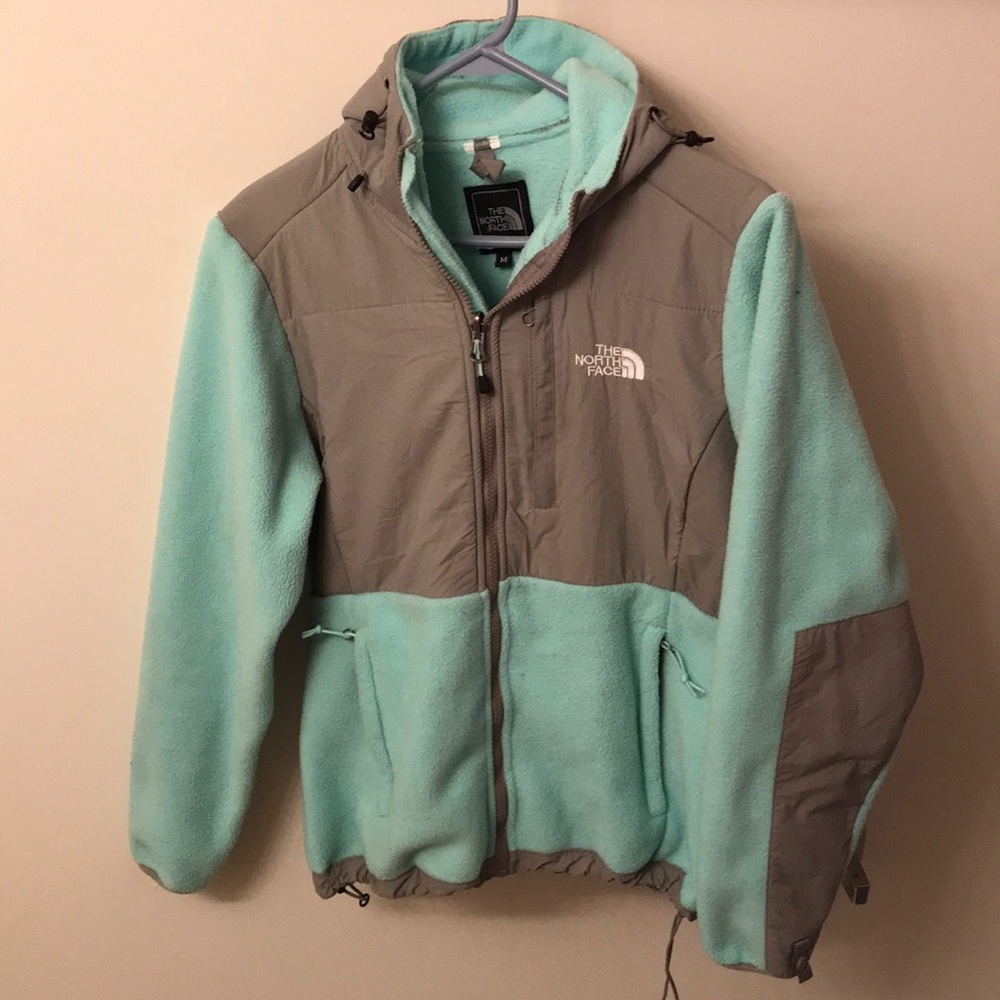 North Face Seafoam Green Fleece Jacket sz M